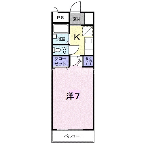 新城市城北のアパートの間取り