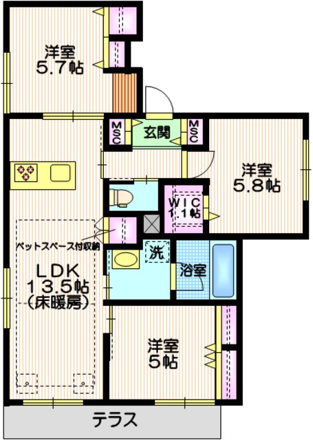 大田区大森西のマンションの間取り