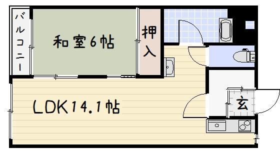 第１２小倉三萩野ＩＲ　ＢＬＤ．の間取り