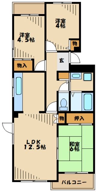 八王子市南大沢のマンションの間取り