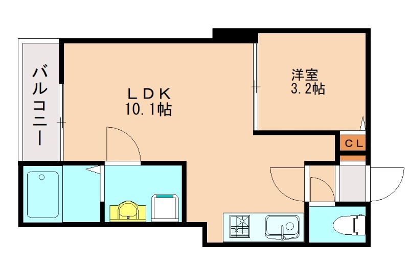 福岡市東区和白東のアパートの間取り