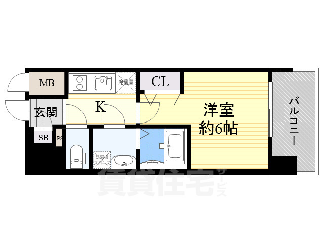 大阪市阿倍野区天王寺町北のマンションの間取り