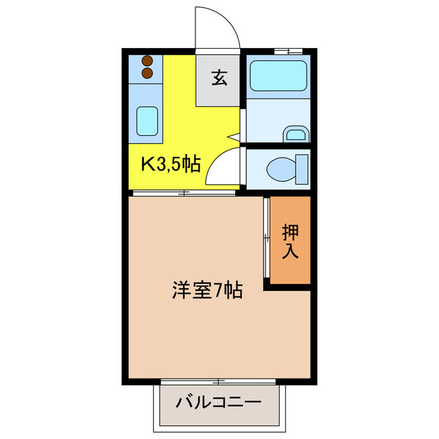 パナハイツおりぐちＢの間取り