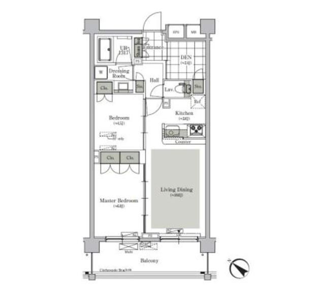 北区西ケ原のマンションの間取り