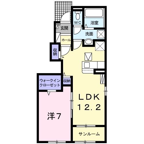 中津川市千旦林のアパートの間取り