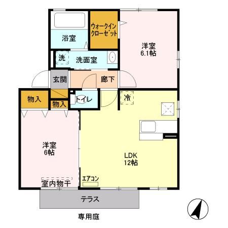 深谷市武川のアパートの間取り