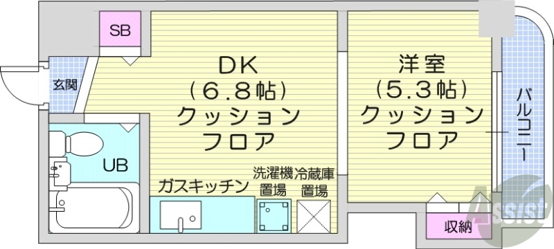 札幌市中央区南四条東のマンションの間取り