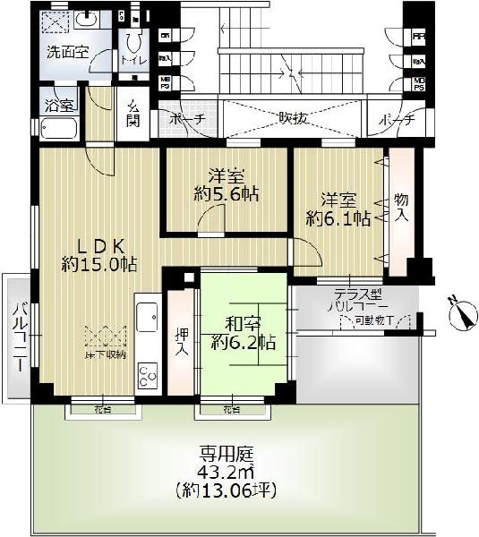 プレステージ新千里西町3号棟の間取り