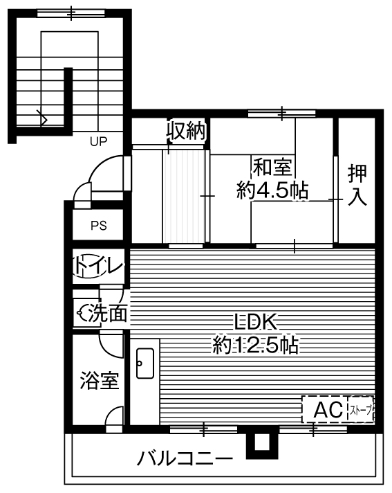 夕張市千代田のマンションの間取り