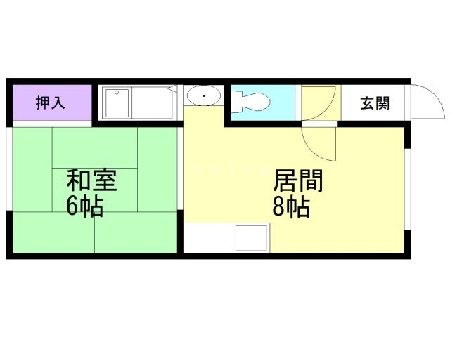 函館市上新川町のアパートの間取り