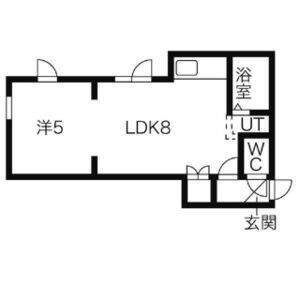 札幌市中央区北三条西のアパートの間取り