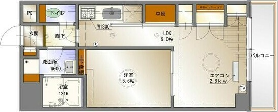 名古屋市千種区城木町のマンションの間取り