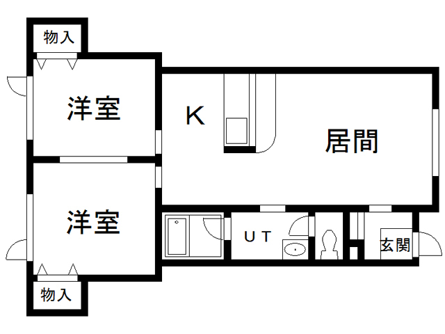 旭川市東五条のアパートの間取り