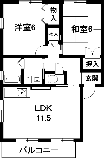 豊明市新栄町のアパートの間取り