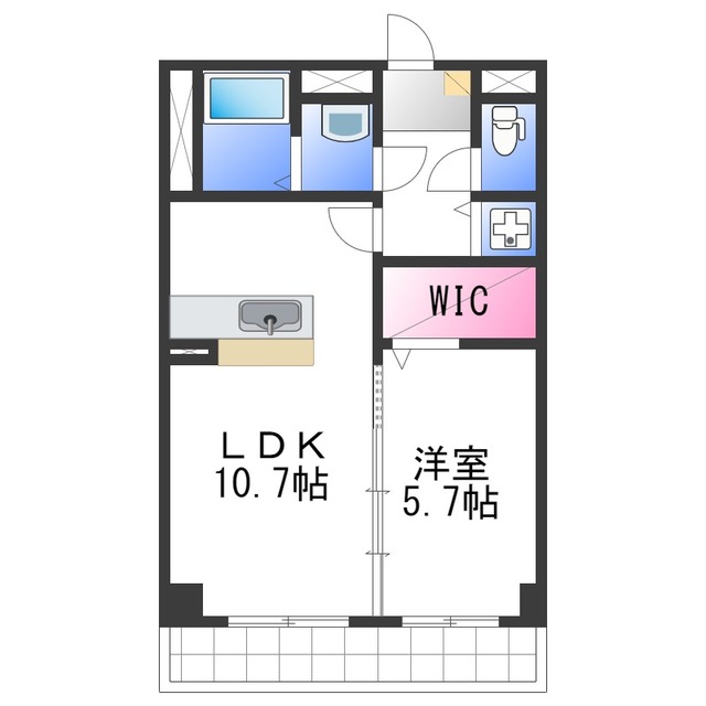 岸和田市西之内町のマンションの間取り