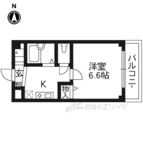 京都市山科区小野蚊ケ瀬町のマンションの間取り