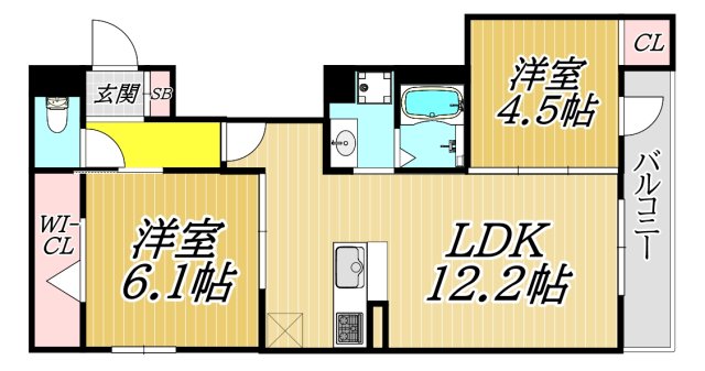 レンブランサ金楽寺の間取り