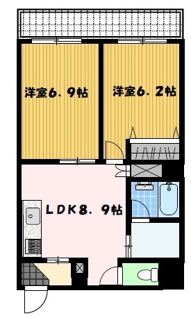 長崎市目覚町のマンションの間取り