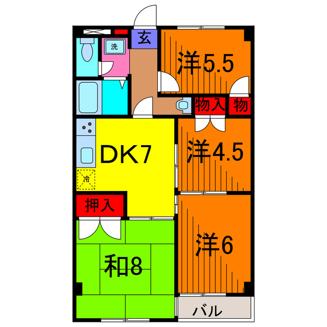 ファインクロス五番館の間取り