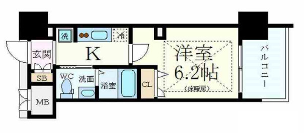 エステムプラザ梅田・中崎町IIIツインマークスサウスレジデンスの間取り