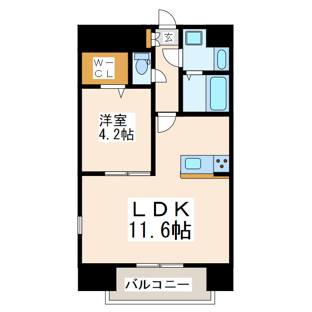 熊本市中央区上京塚町のマンションの間取り