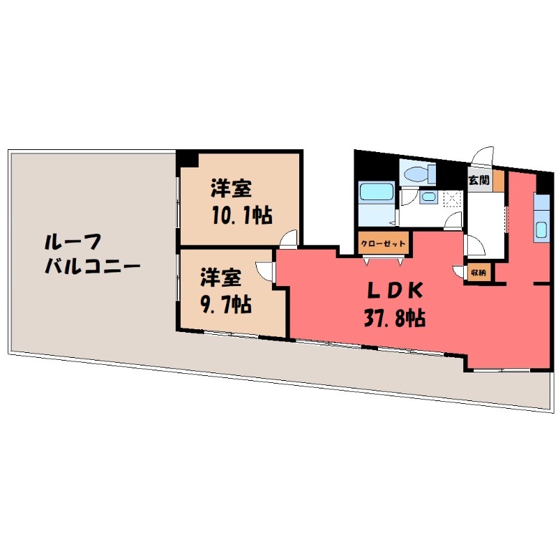 宇都宮市昭和のマンションの間取り