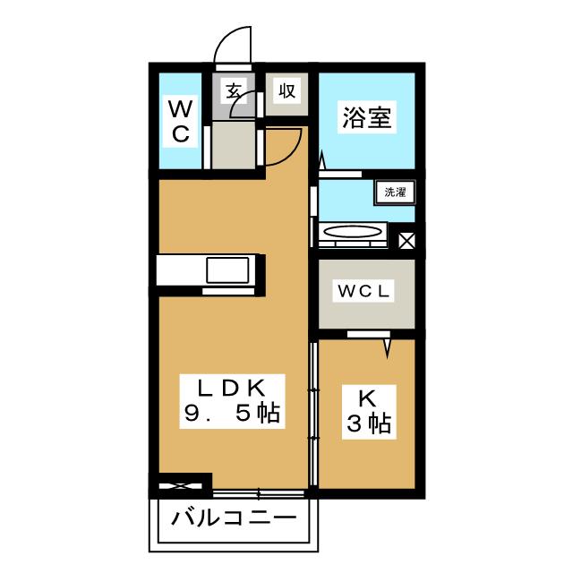 Ｄ－ｒｏｏｍ別名　Ｂ棟の間取り