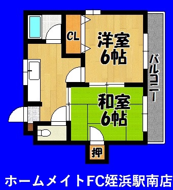 福岡市早良区室見のマンションの間取り