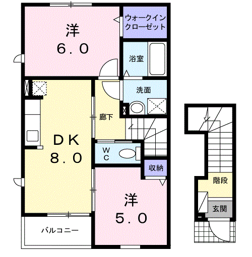 ベルズかたかごＢの間取り