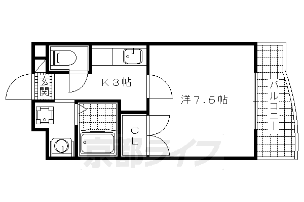 京都市山科区竹鼻竹ノ街道町のマンションの間取り