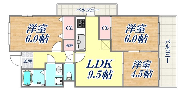 ガーネット森北町の間取り