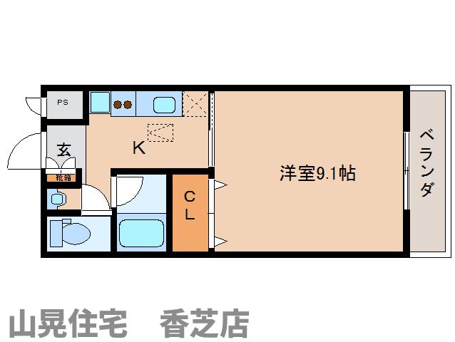 香芝市田尻のマンションの間取り