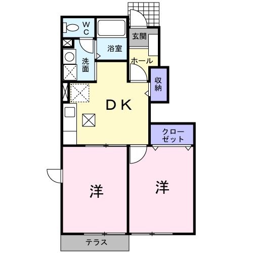 八戸市東白山台のアパートの間取り