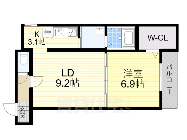 【堺市西区浜寺石津町中のアパートの間取り】