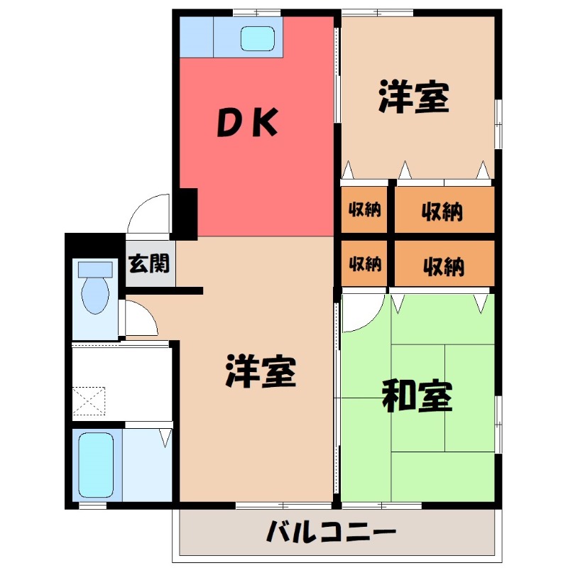 太田市古戸町のアパートの間取り