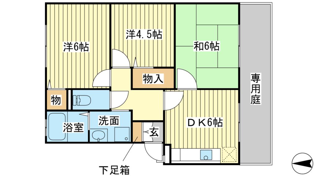 レスプランドル　Ａ棟の間取り