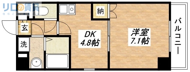 【大阪市東住吉区田辺のマンションの間取り】