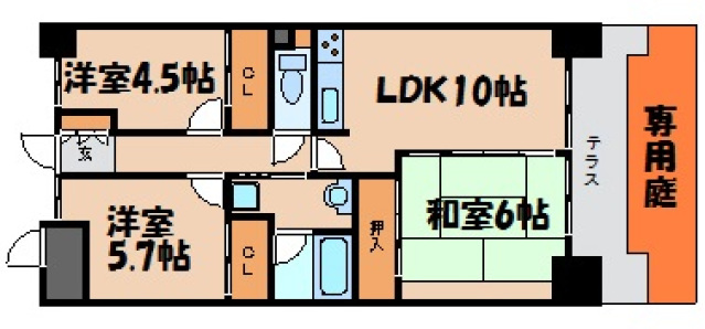 サンシティ堀越 　102の間取り