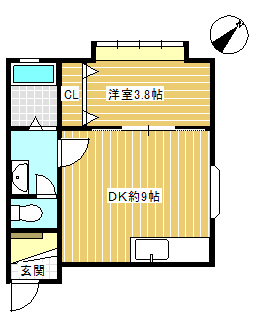 【新潟市東区東明のアパートの間取り】