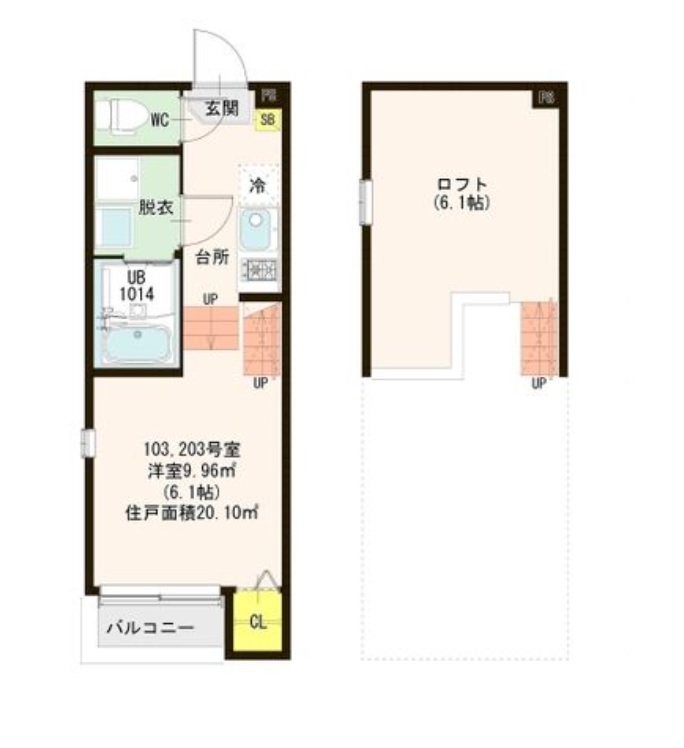 名古屋市瑞穂区洲山町のアパートの間取り