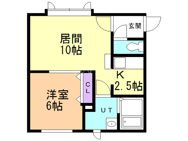 札幌市手稲区稲穂三条のアパートの間取り