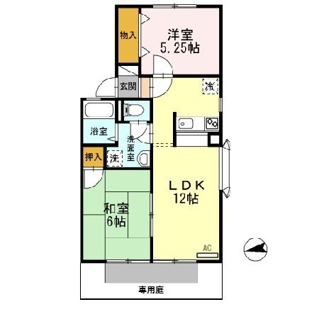 和歌山市楠見中のアパートの間取り