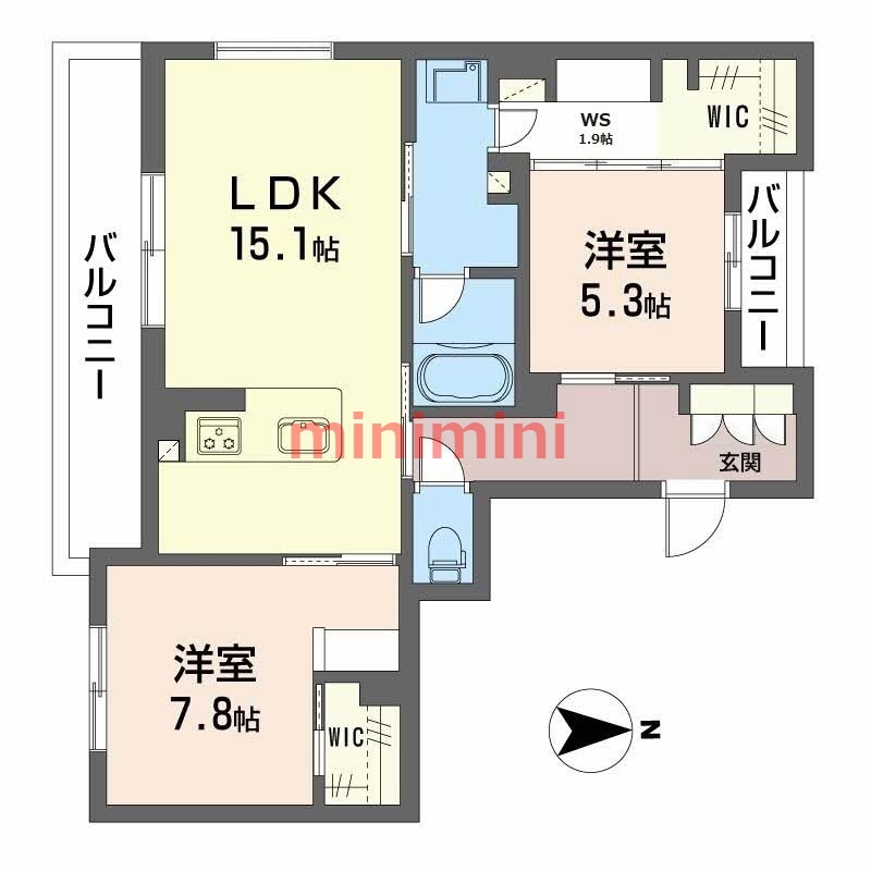 【シャーメゾン高槻西の間取り】