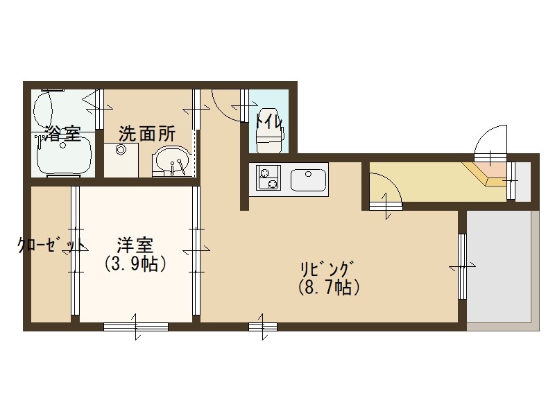 大阪市東成区中本のアパートの間取り