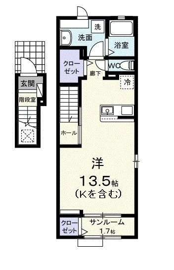 富士宮市小泉のアパートの間取り