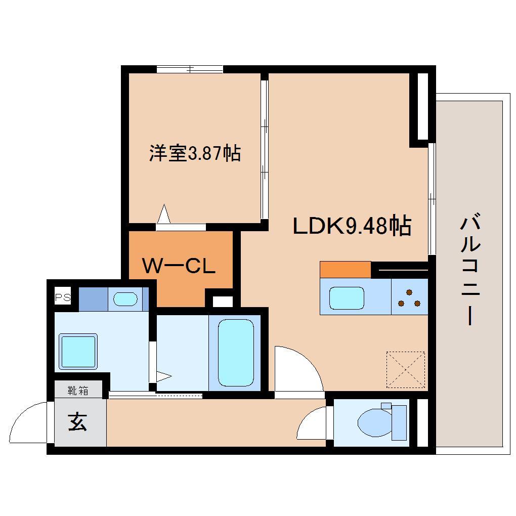 藤枝市下青島のアパートの間取り