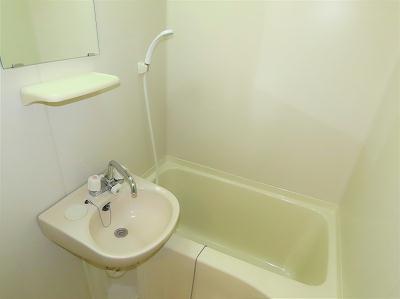 バス・シャワールーム　洗面台とユニット式のお風呂です