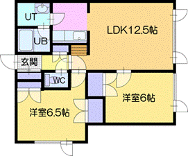 【札幌市清田区真栄二条のアパートの間取り】