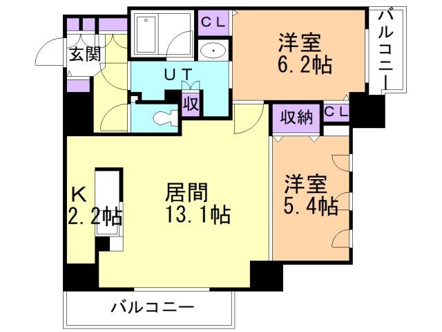 北広島市中央のマンションの間取り