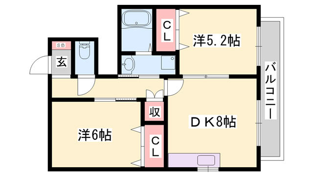 【サニーフラット御立の間取り】